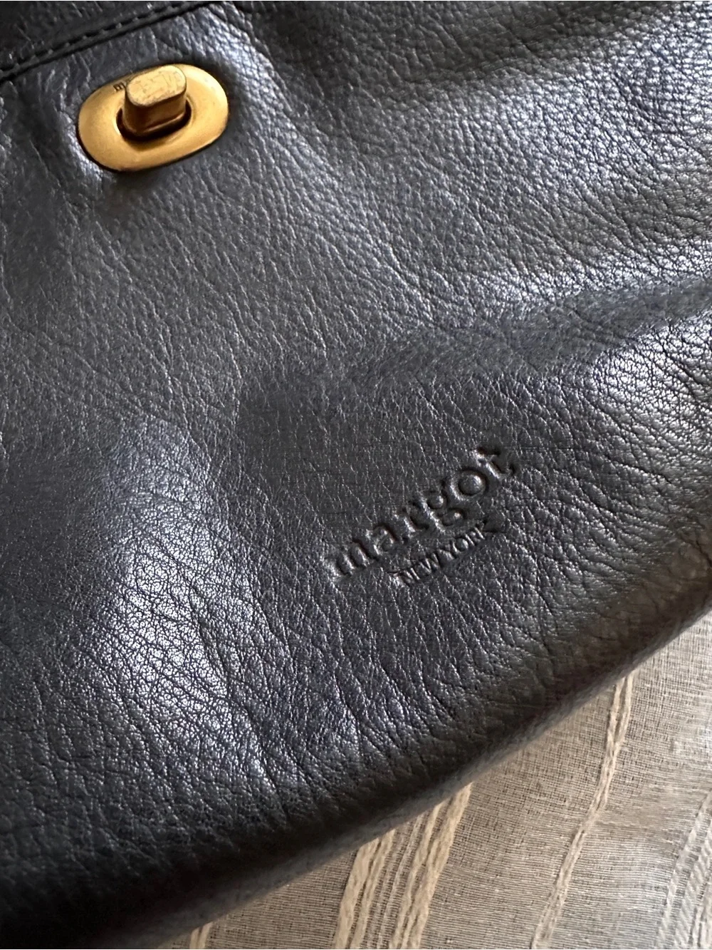 MARGOT New York Black Leather Camille Convertible Backpack